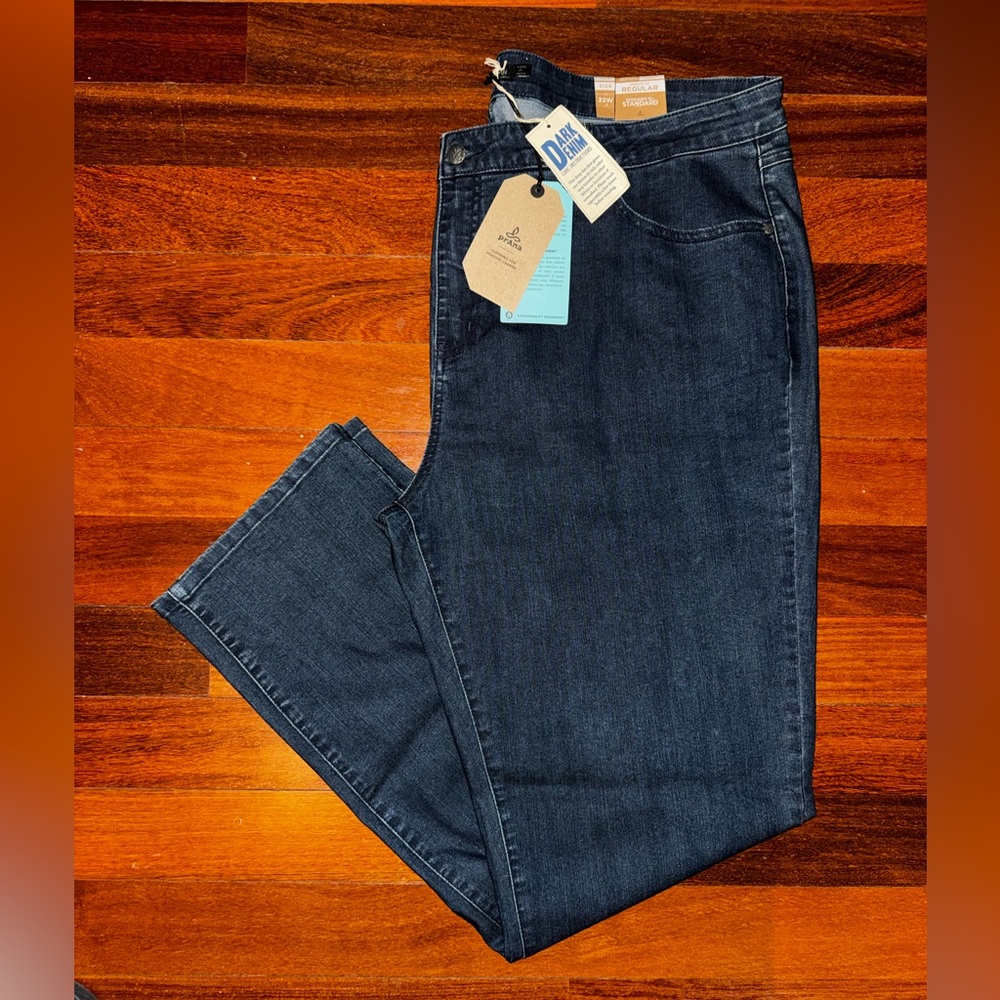 22W PrAna Blue Stretch Denim KAYLA Jeans ~ Women’s Plus Size Regular Length -NWT